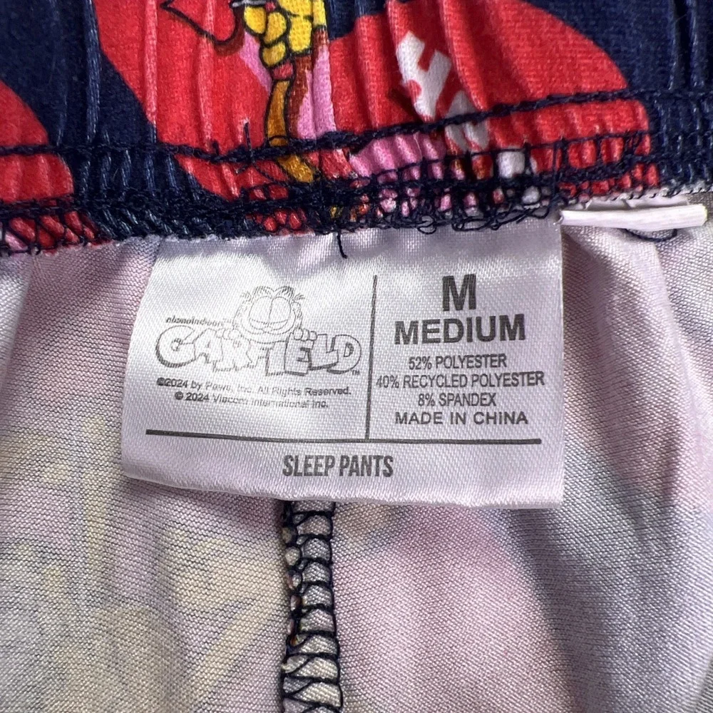Vintage Garfield Men's‎ Medium Sleep Pants Red Hearts Soft Pajama Pants